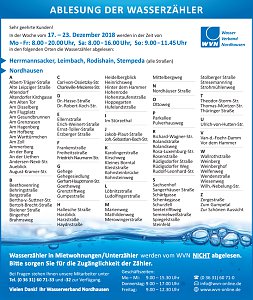Ablesung 17. - 23.12.2018